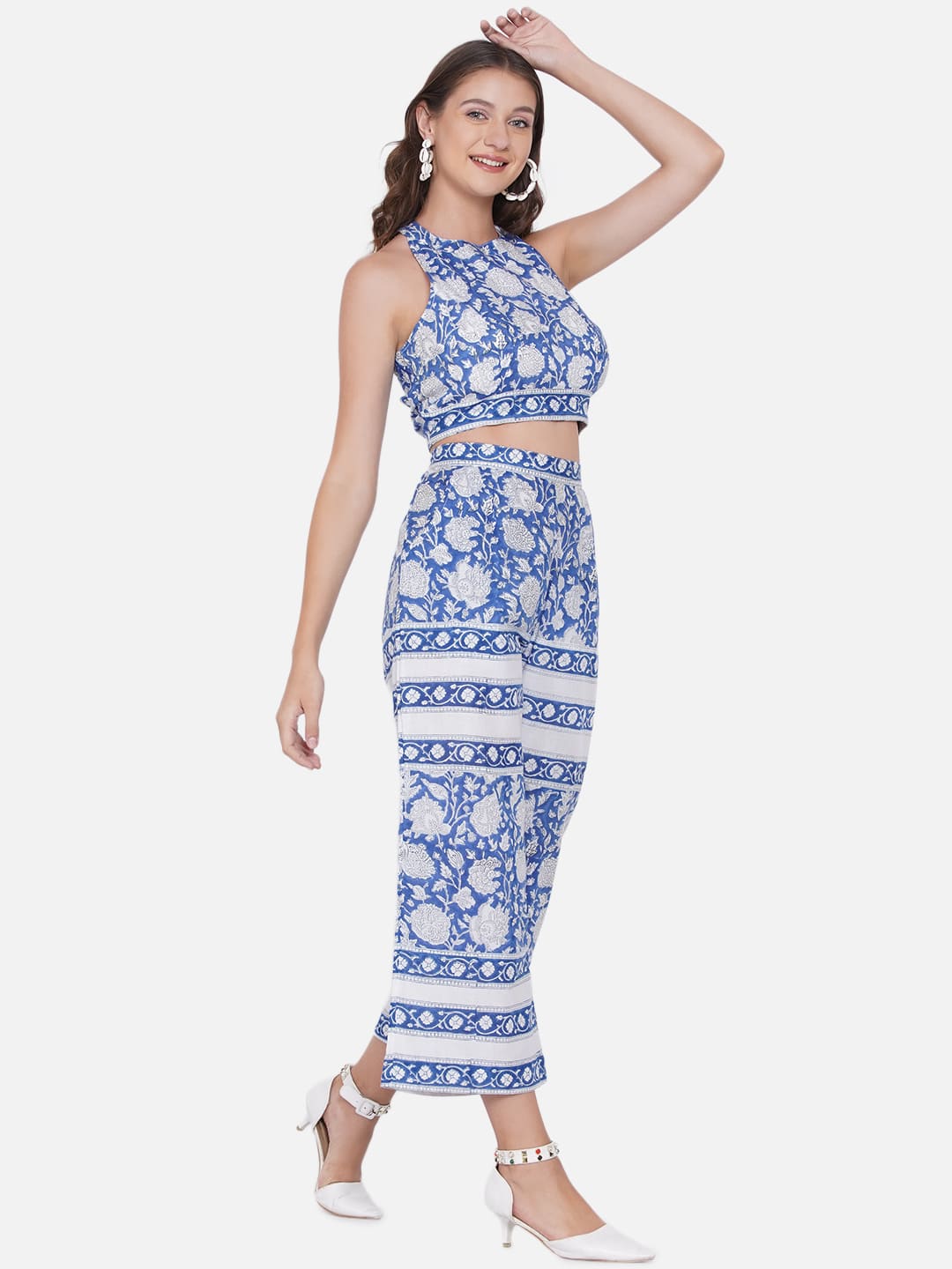 Blue Sanganeri Co-ord Set