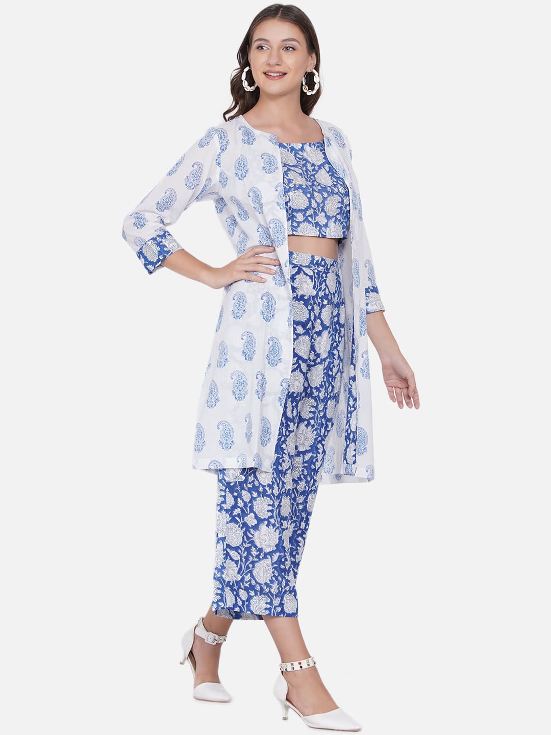 Blue Sanganeri 3 Piece Set