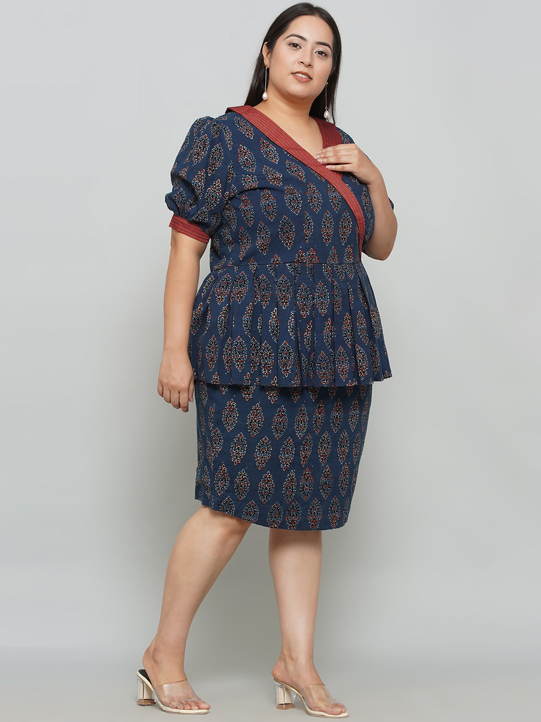 Indigo Ajrakh Skirt & Top