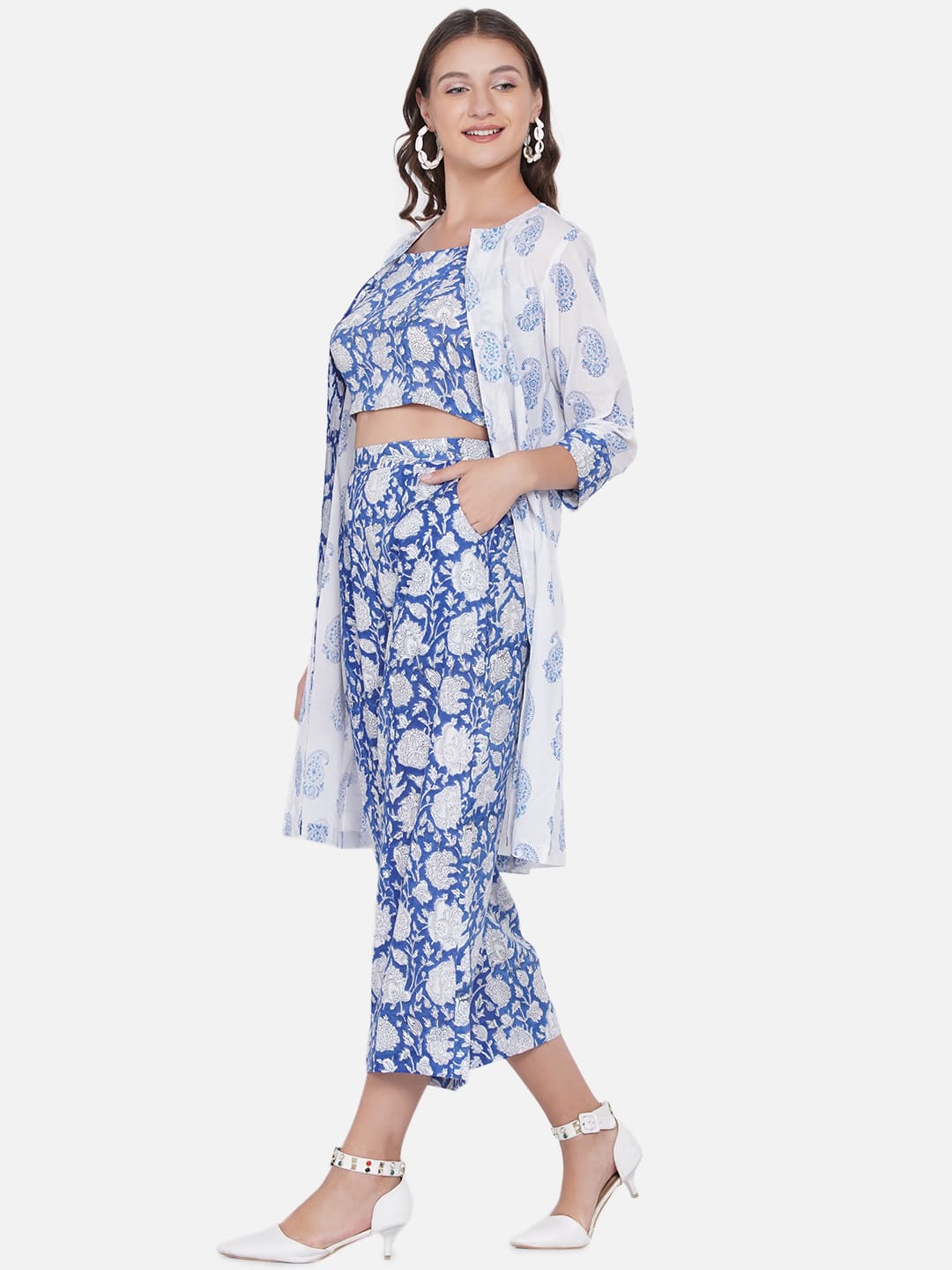 Blue Sanganeri 3 Piece Set
