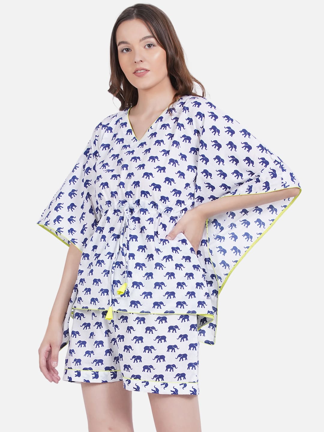 Bagru Kaftan Short Set