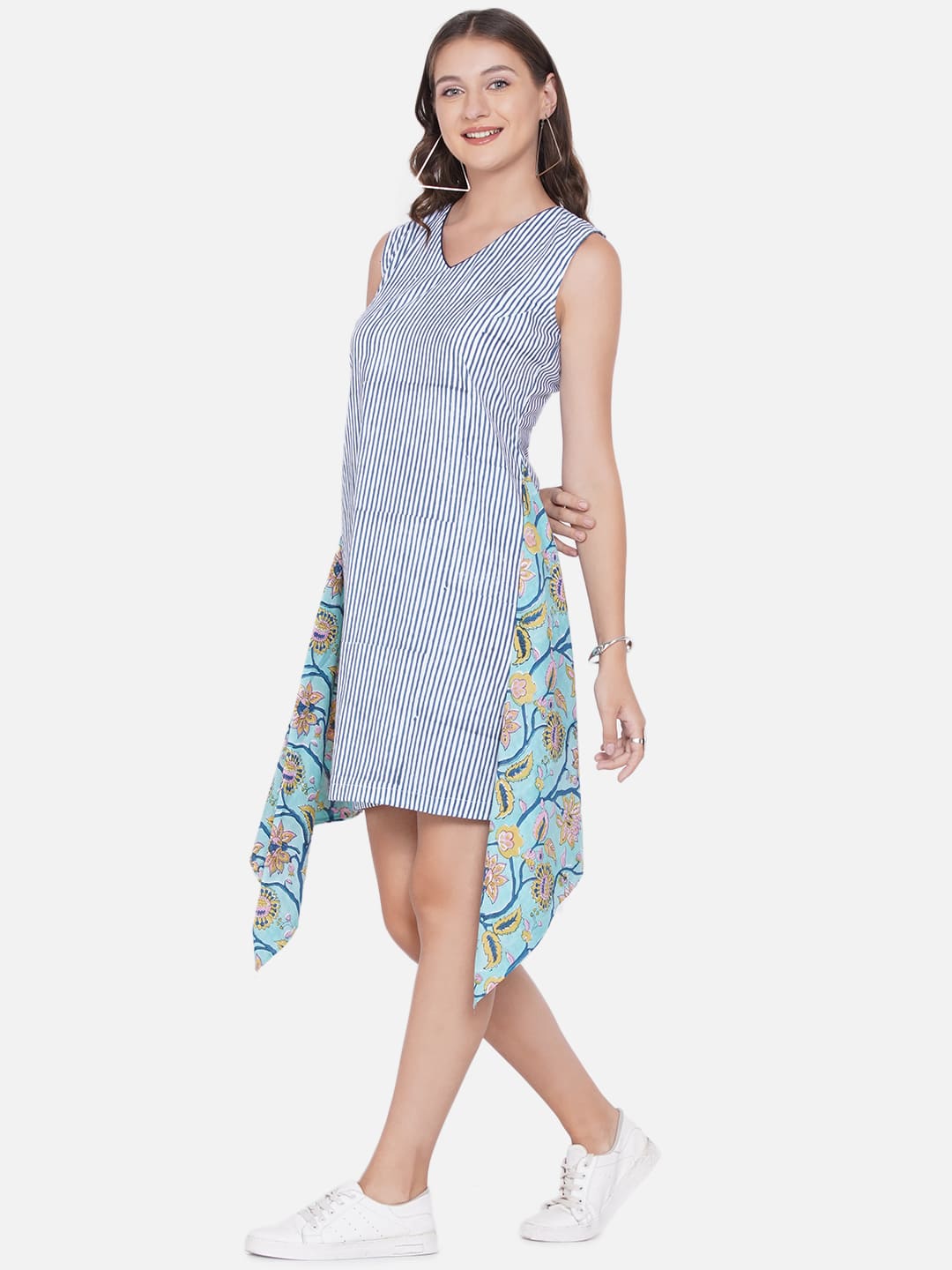 Blue Stripe with Sanganeri Drape