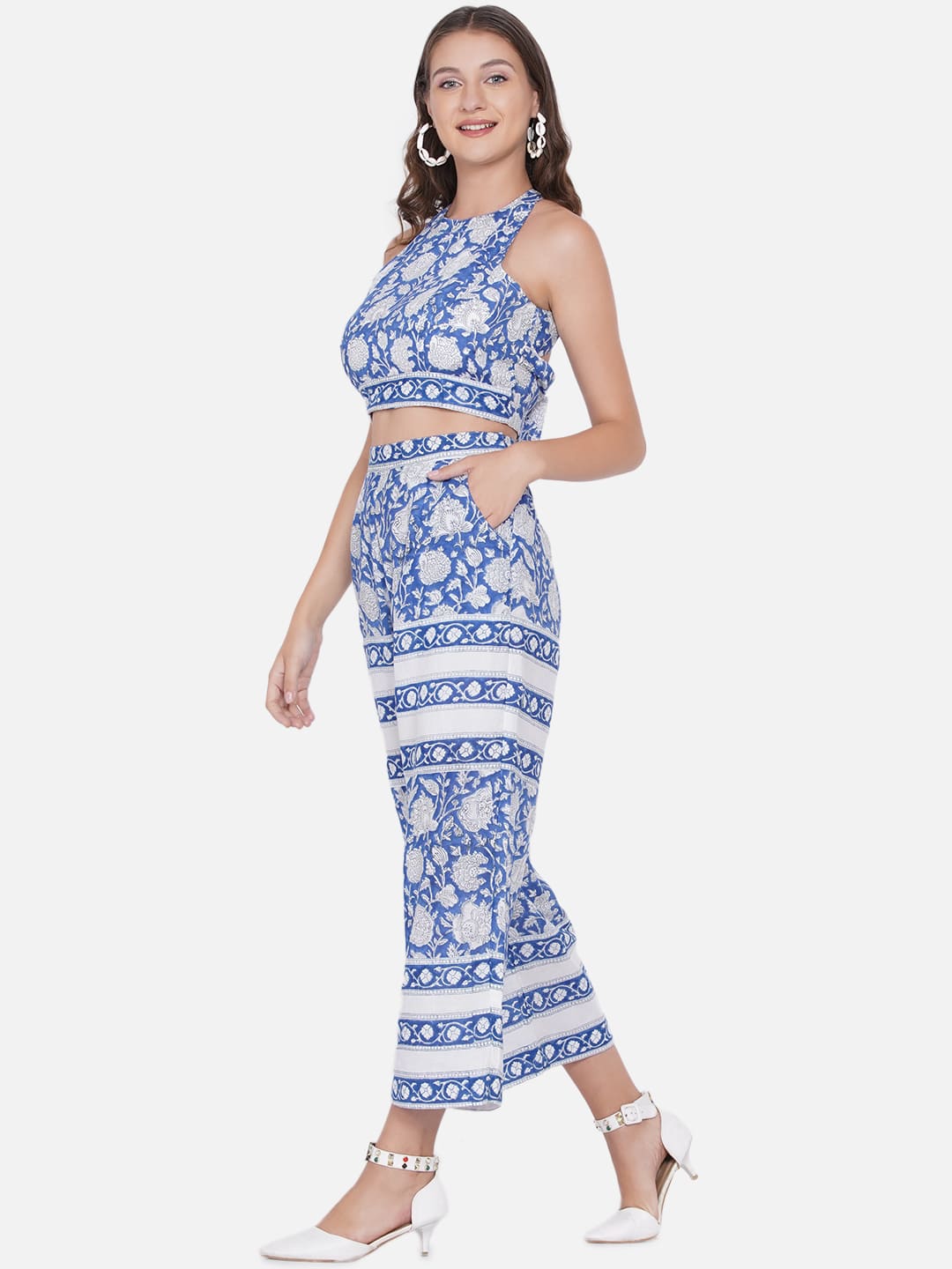 Blue Sanganeri Co-ord Set