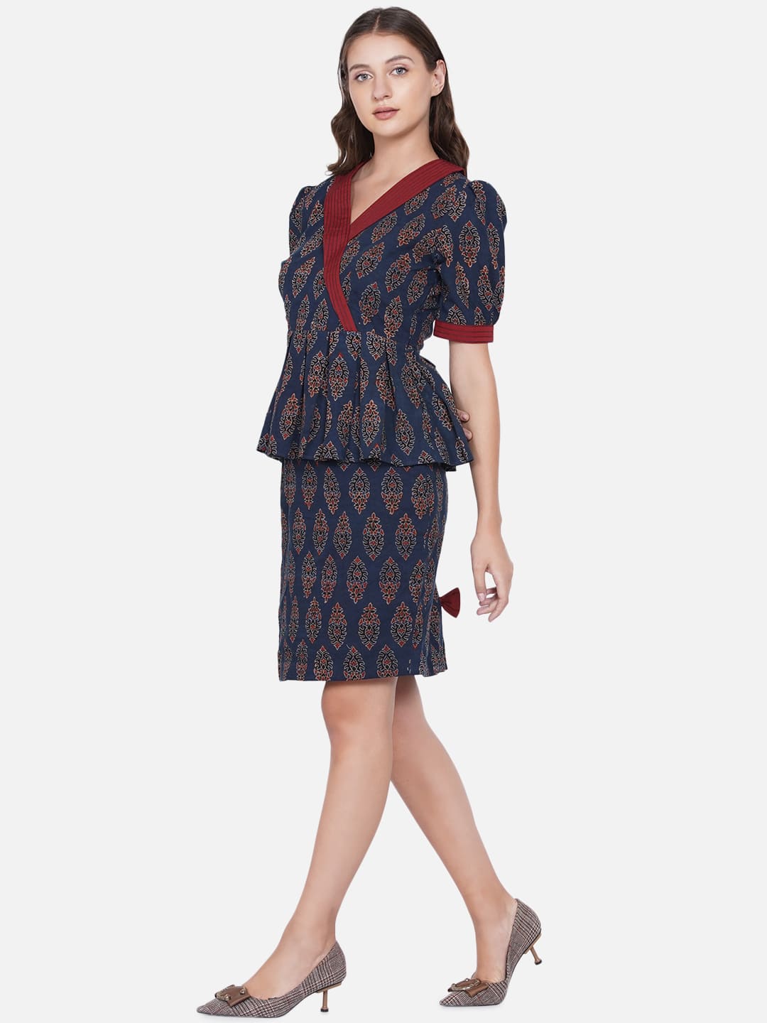 Indigo Ajrakh Skirt & Top