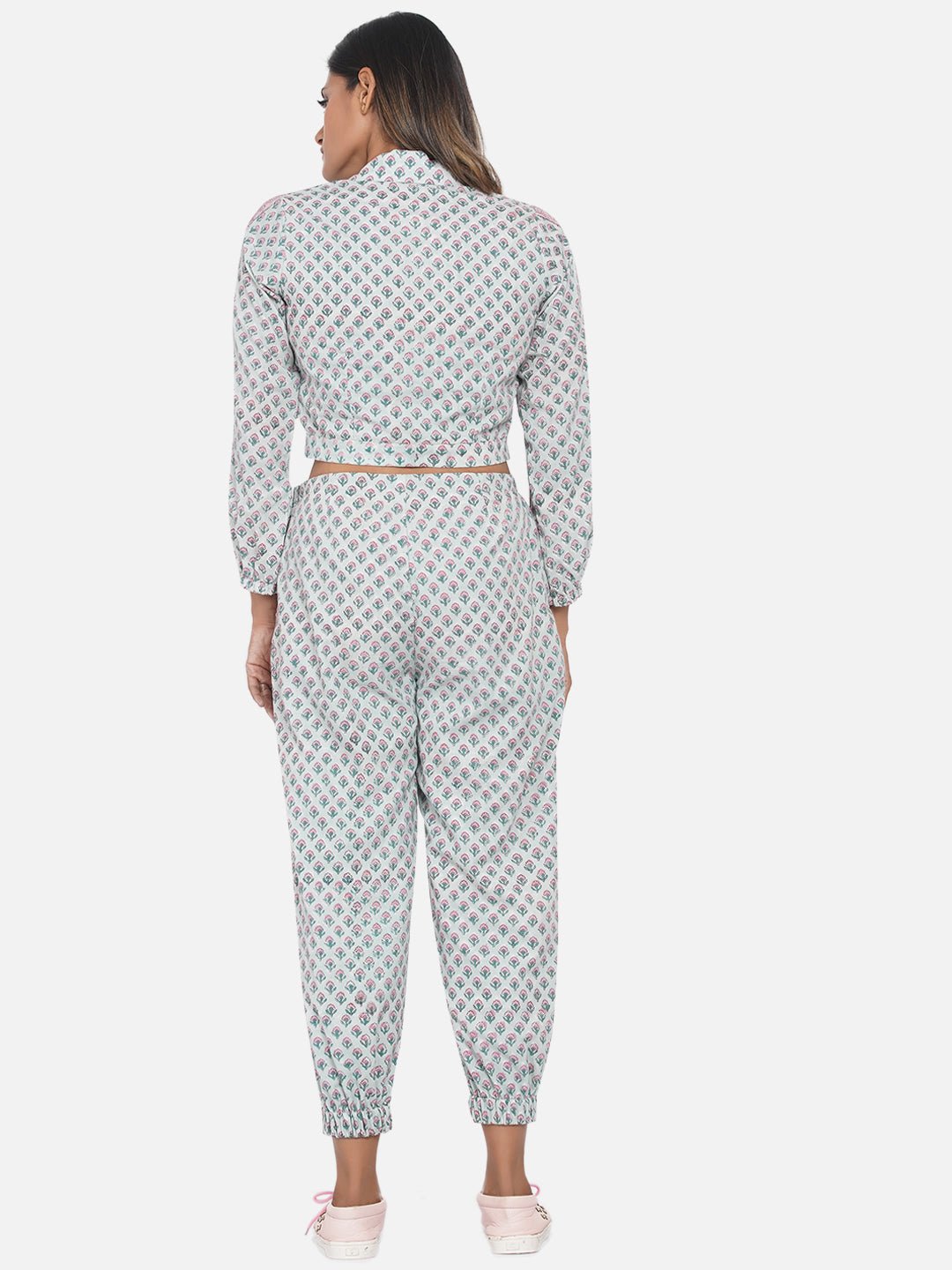 Blue Sanganeri Knot Shirt Joggers -