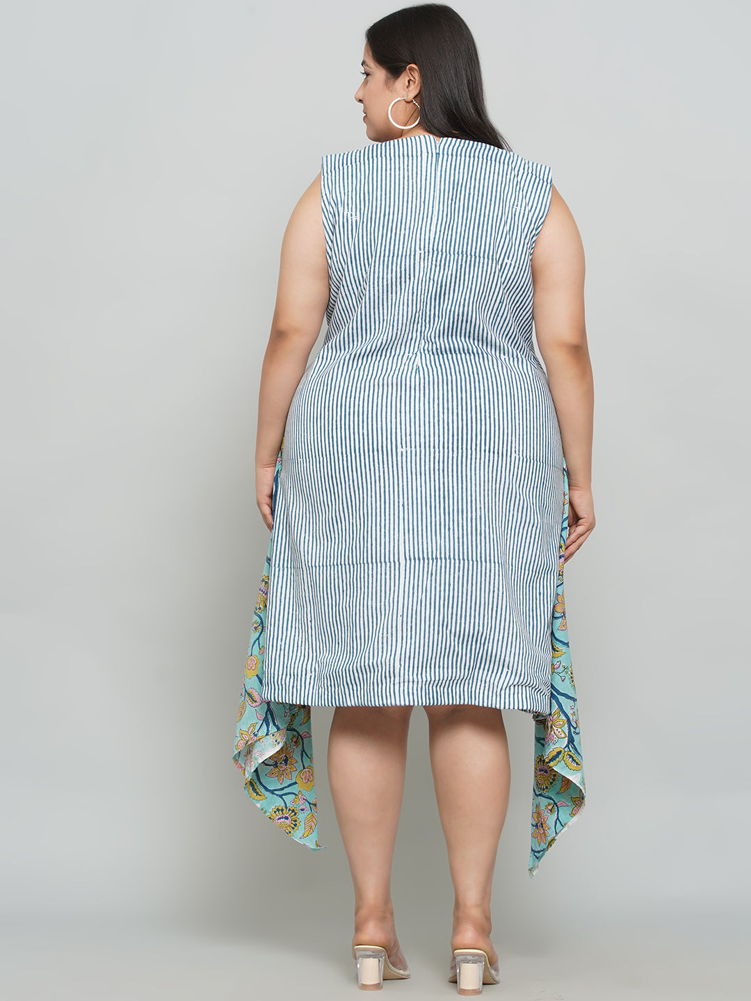 Blue Stripe with Sanganeri Drape