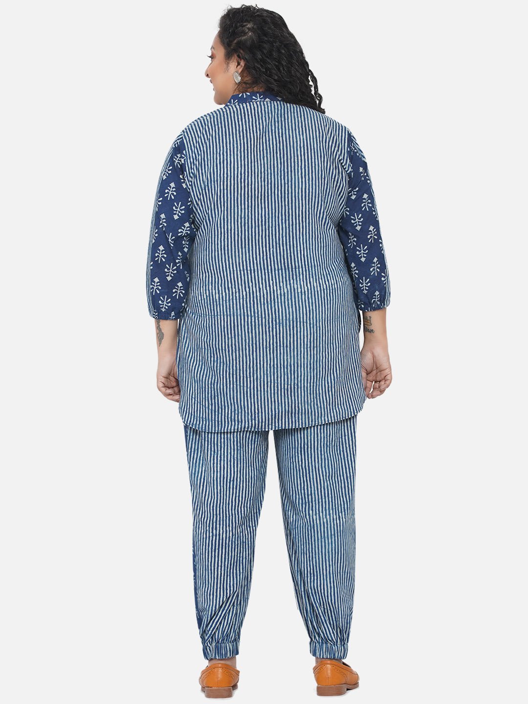 Indigo Dabu High-Low Jogger style co-ord set -