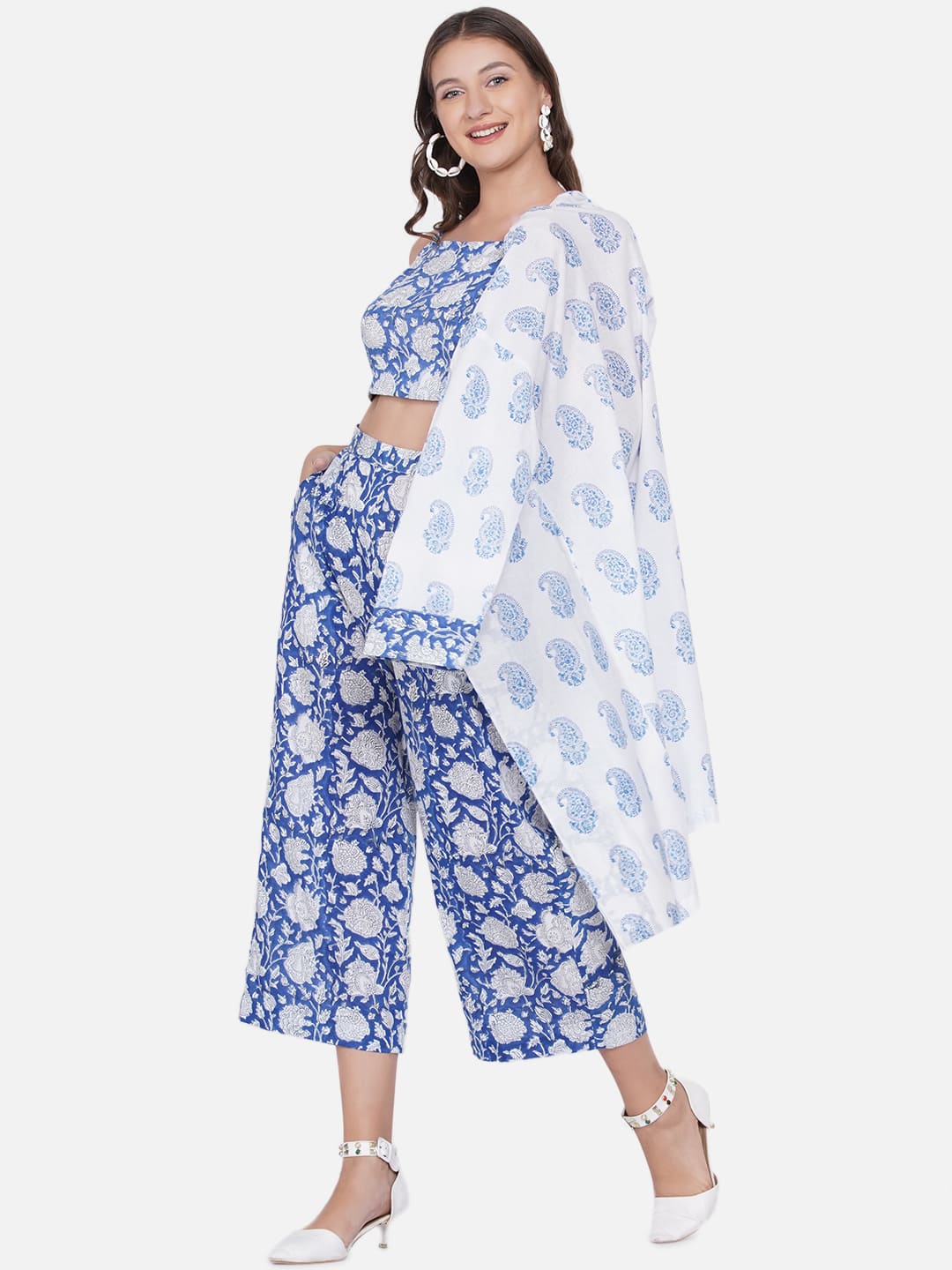 Blue Sanganeri 3 Piece Set