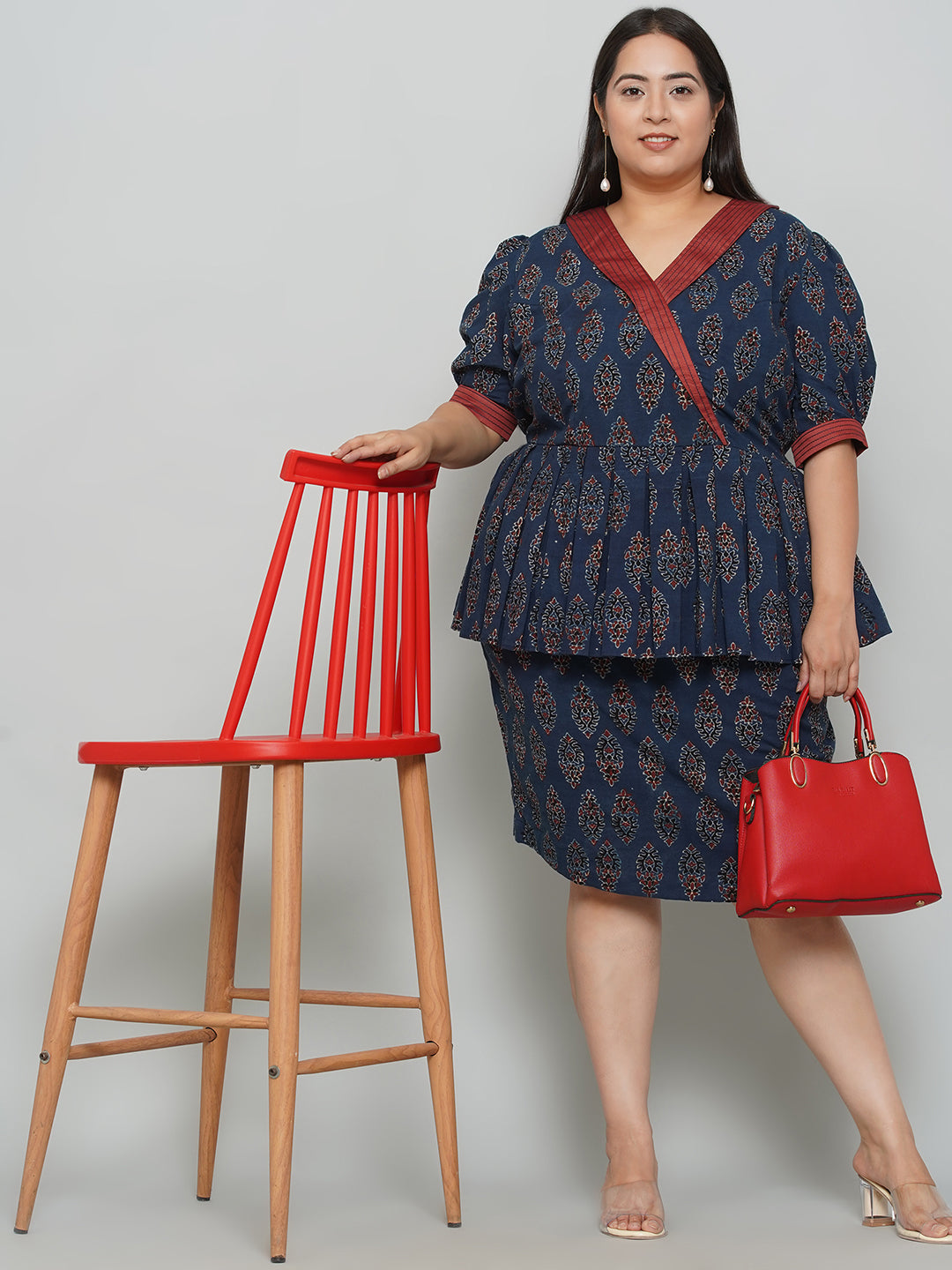 Indigo Ajrakh Skirt & Top