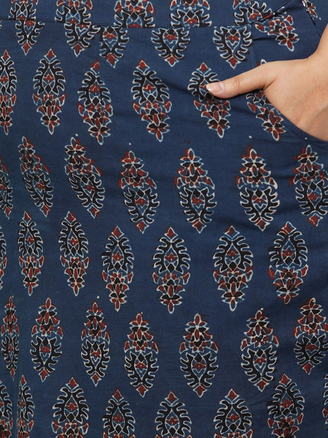 Indigo Ajrakh Skirt & Top