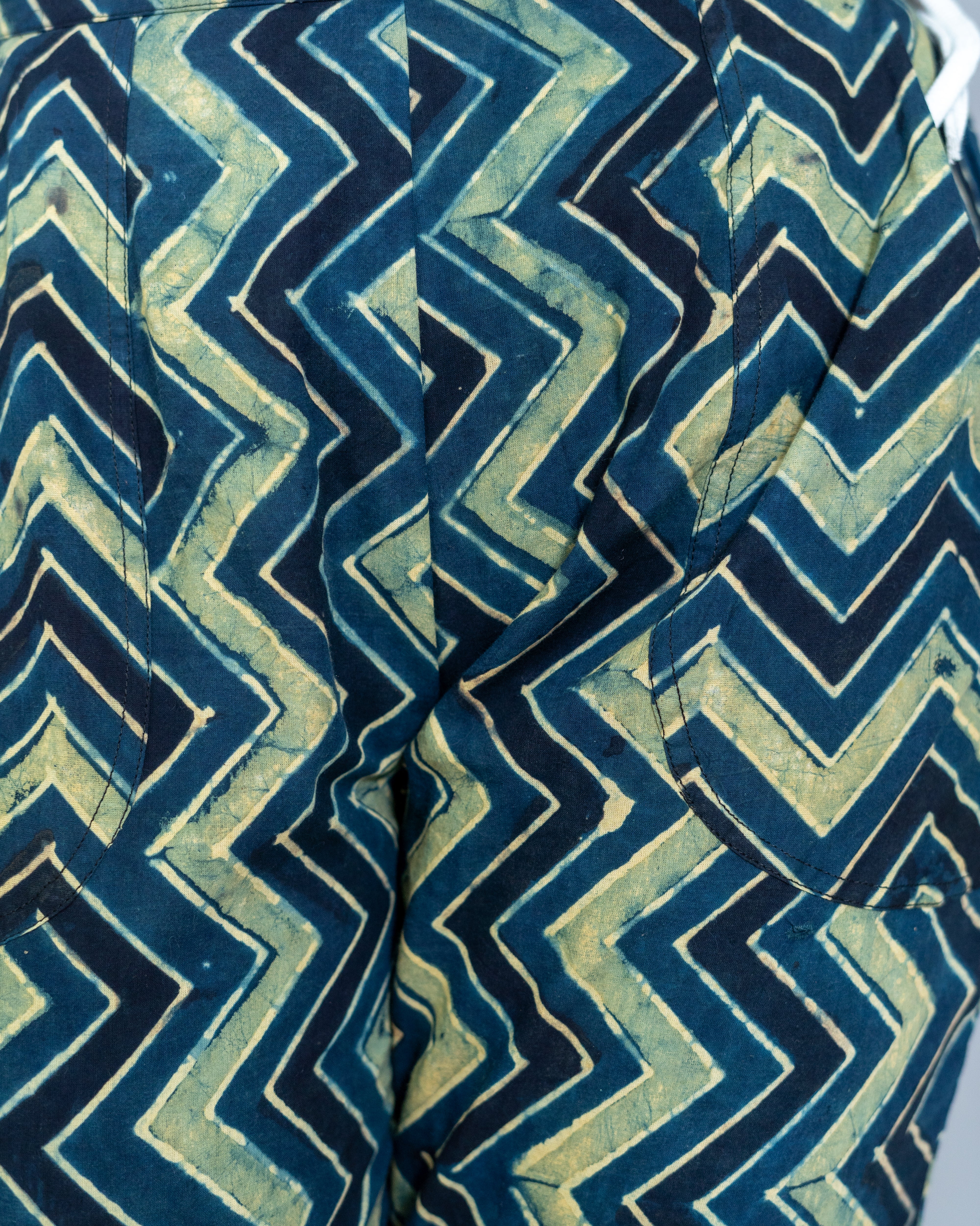 Ajrakh Zig zag Handblock printed cotton pants