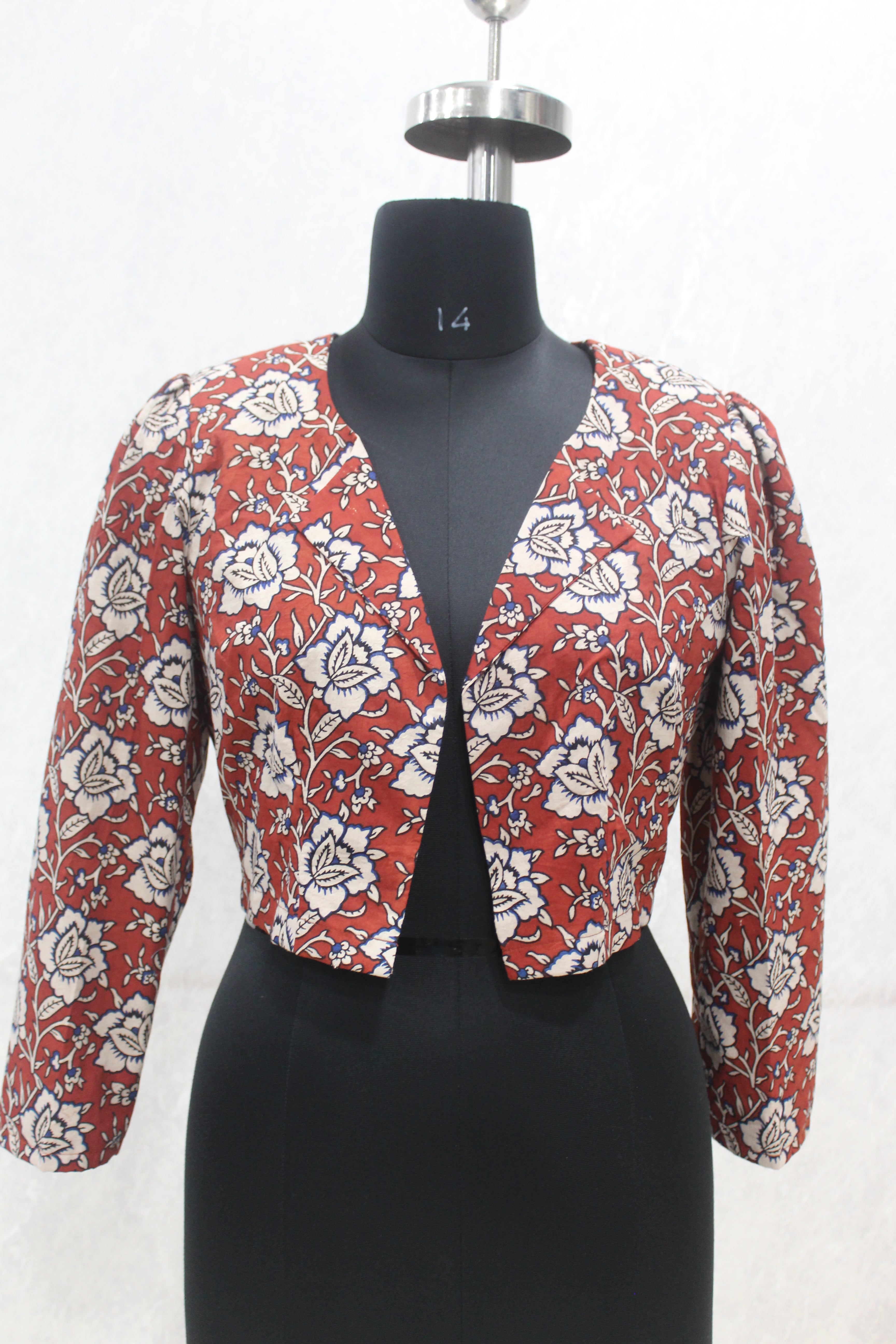 Red Kalamkari Handblock Printed Cotton  Shrug