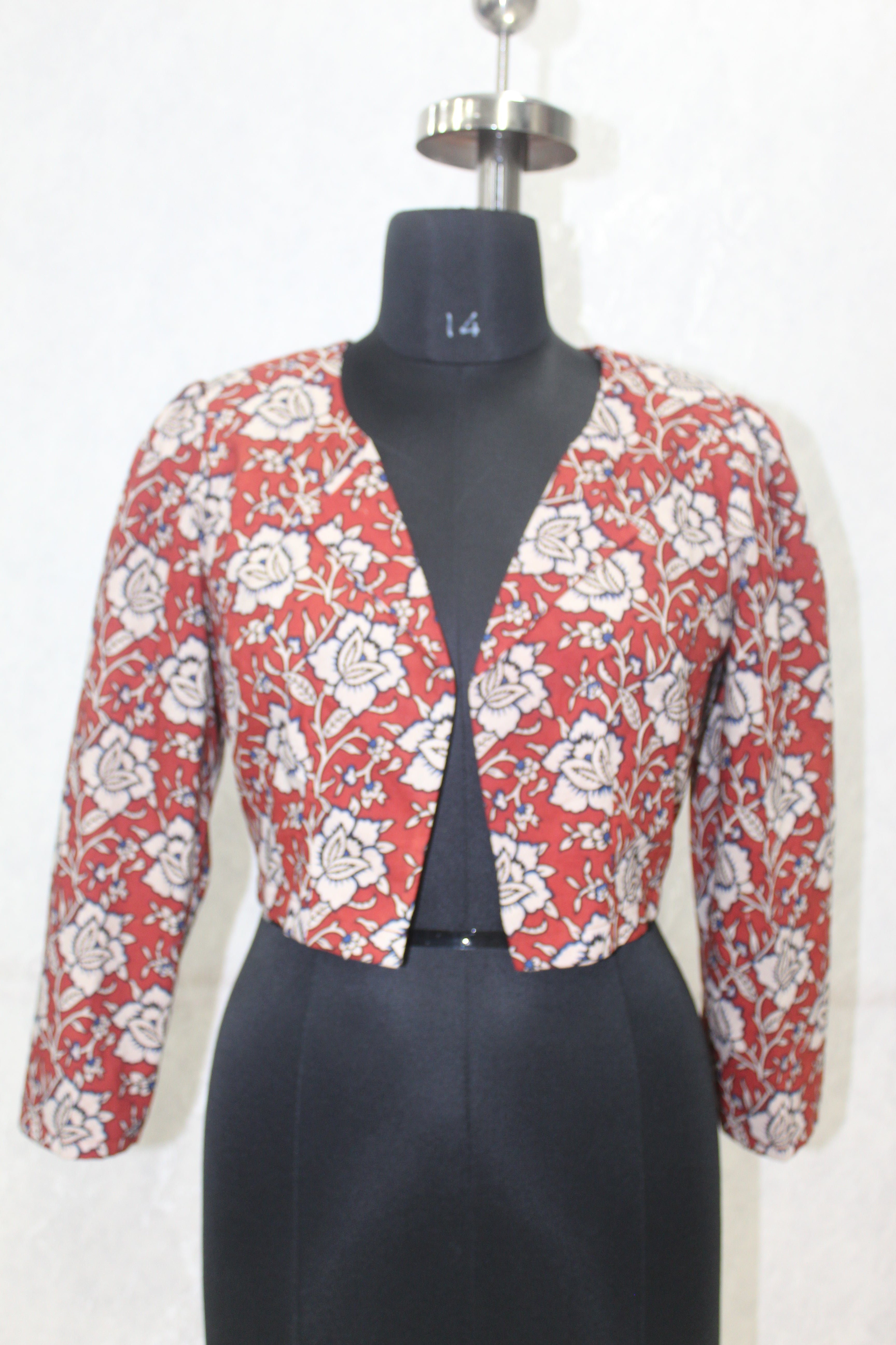 Red Kalamkari Handblock Printed Cotton  Shrug