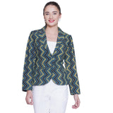 Ajrakh Zig Zag Handblock Printed Cotton Blazer