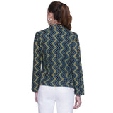 Ajrakh Zig Zag Handblock Printed Cotton Blazer