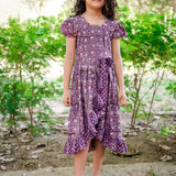 Purple Sanganeri Wrap Dress