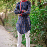 Indigo Ajrakh Paisley Kurta Set