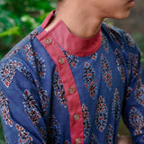 Indigo Ajrakh Paisley Kurta Set