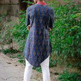 Indigo Ajrakh Paisley Kurta Set