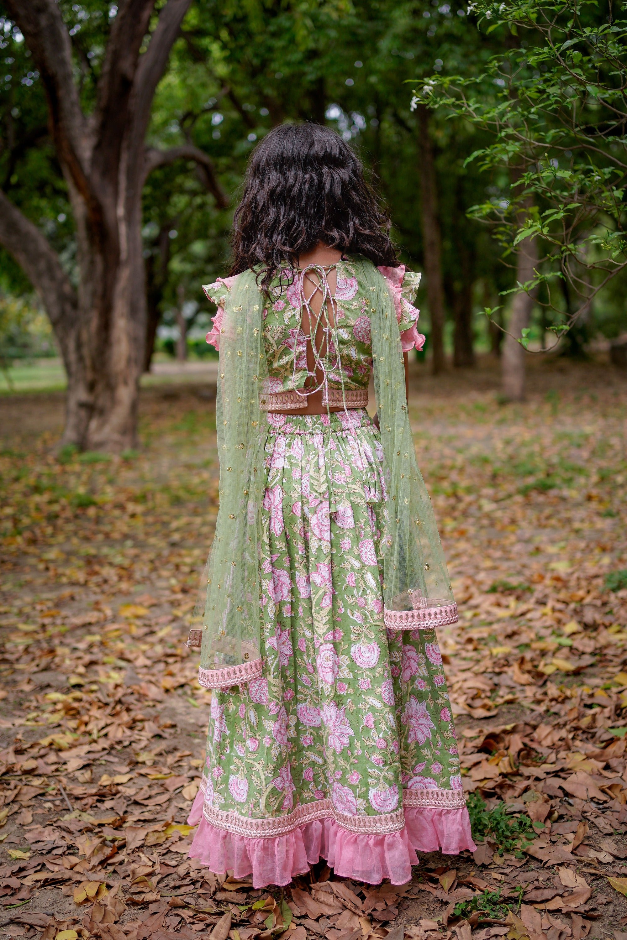 Green And Pink Color Banglori Silk Traditional Lehenga Choli Dupatt |  Heenastyle