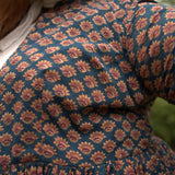 Sea green sanganeri peplum style shrug