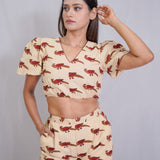 Bagru kalamkari bird print co-ord set