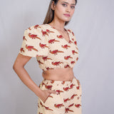 Bagru kalamkari bird print co-ord set