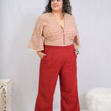 Red bagru boot cotton co-ord set