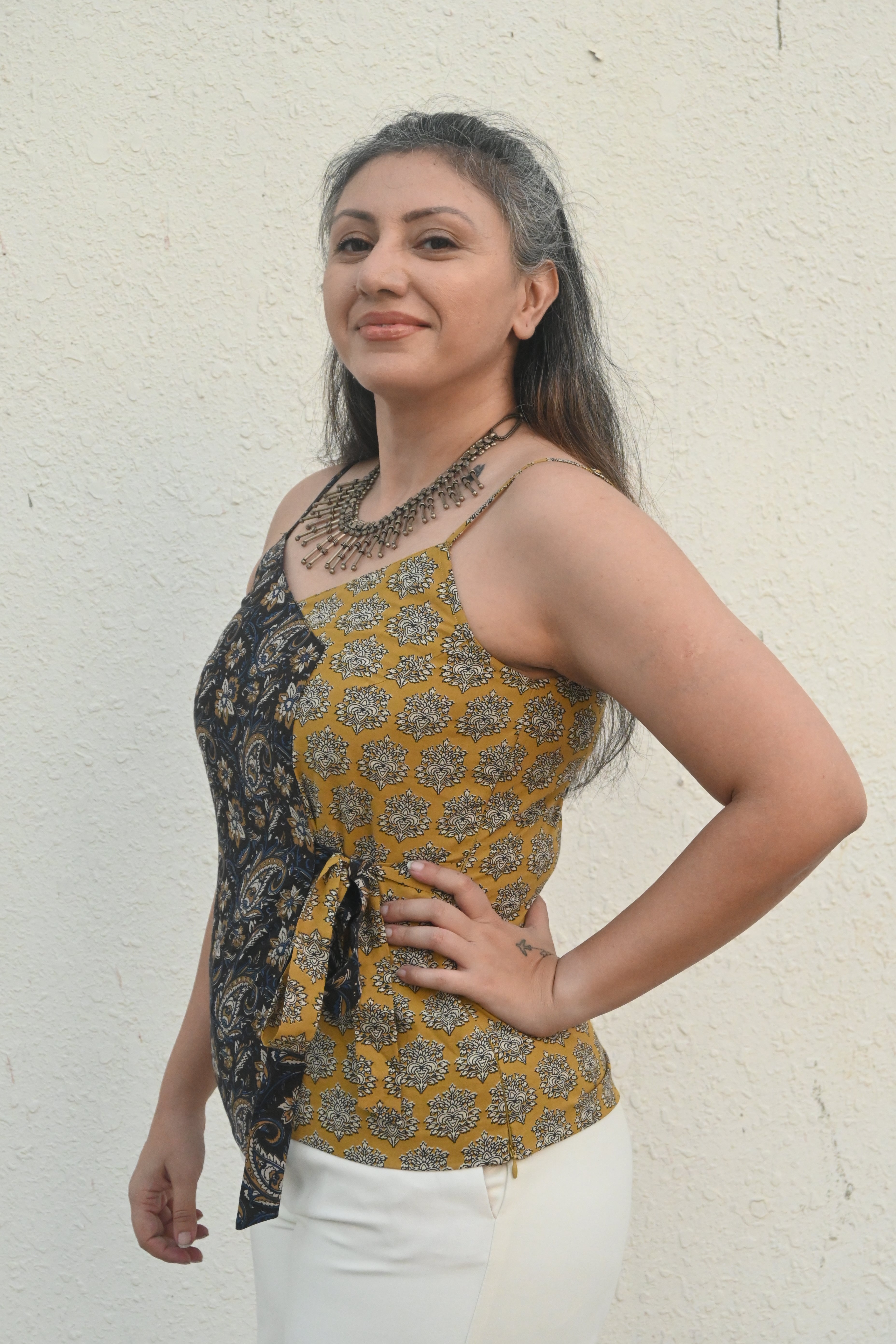 Kalamkari Bagru Handblock Printed Cotton Wrap Top