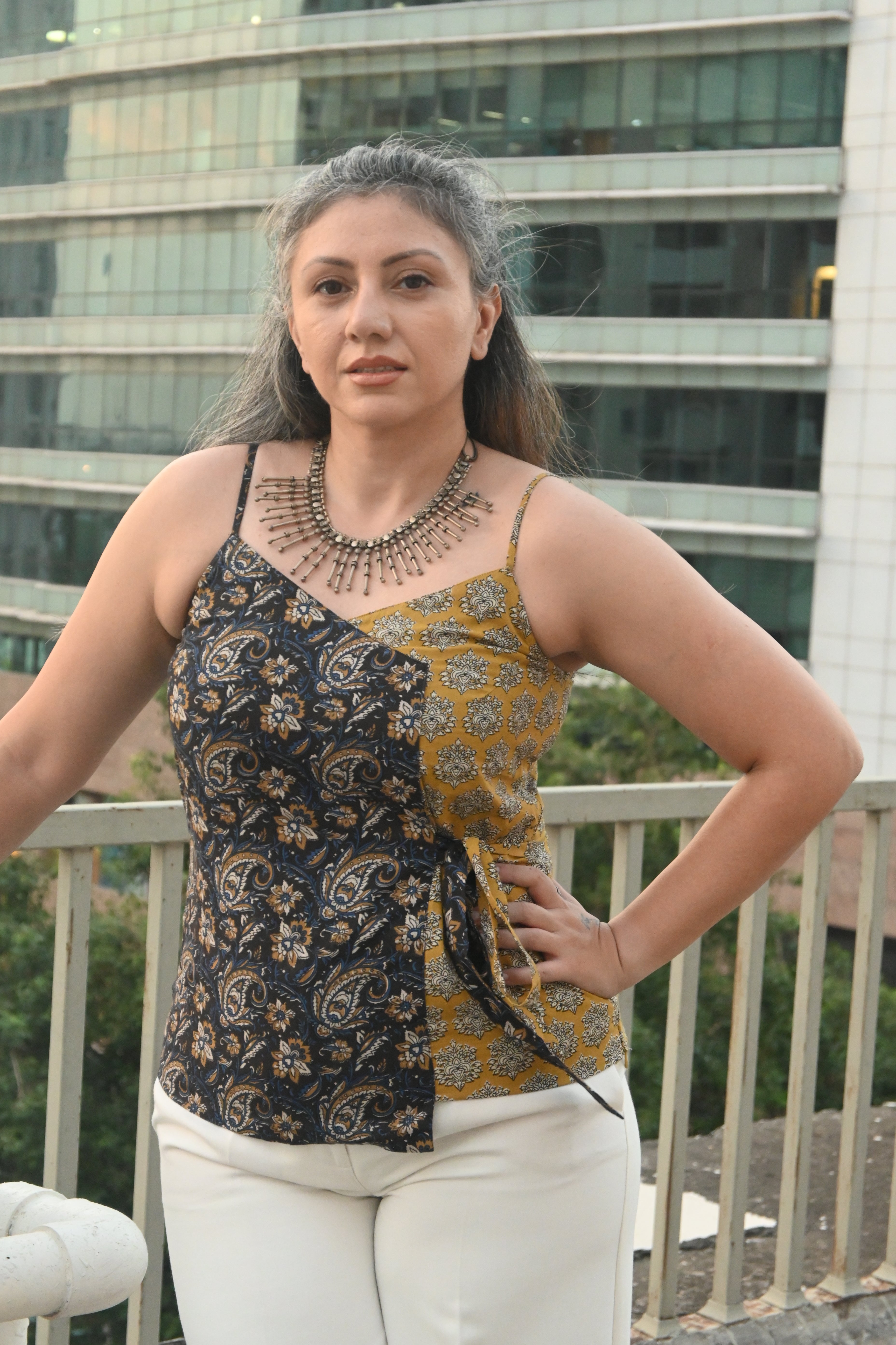 Kalamkari Bagru Handblock Printed Cotton Wrap Top