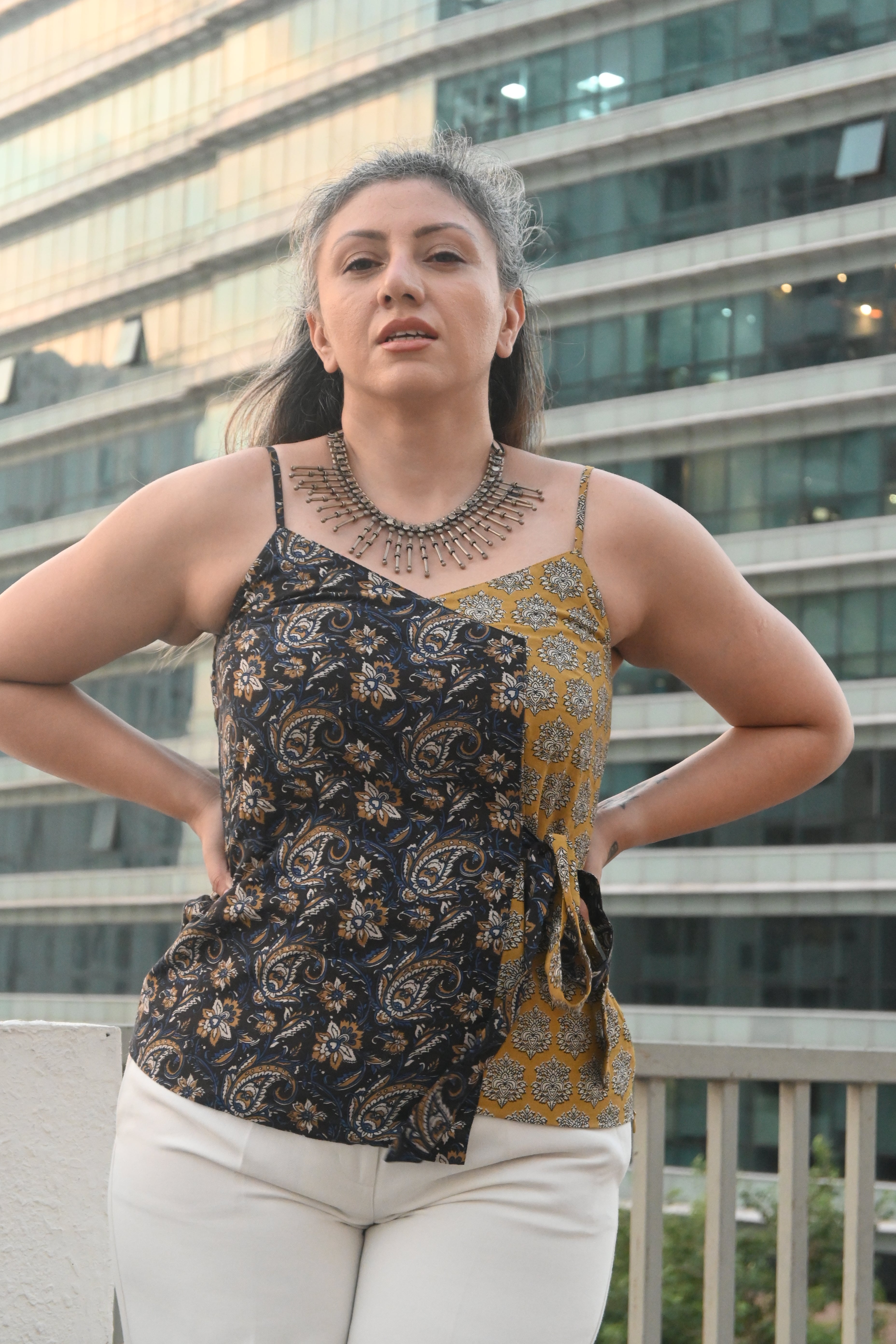 Kalamkari Bagru Handblock Printed Cotton Wrap Top