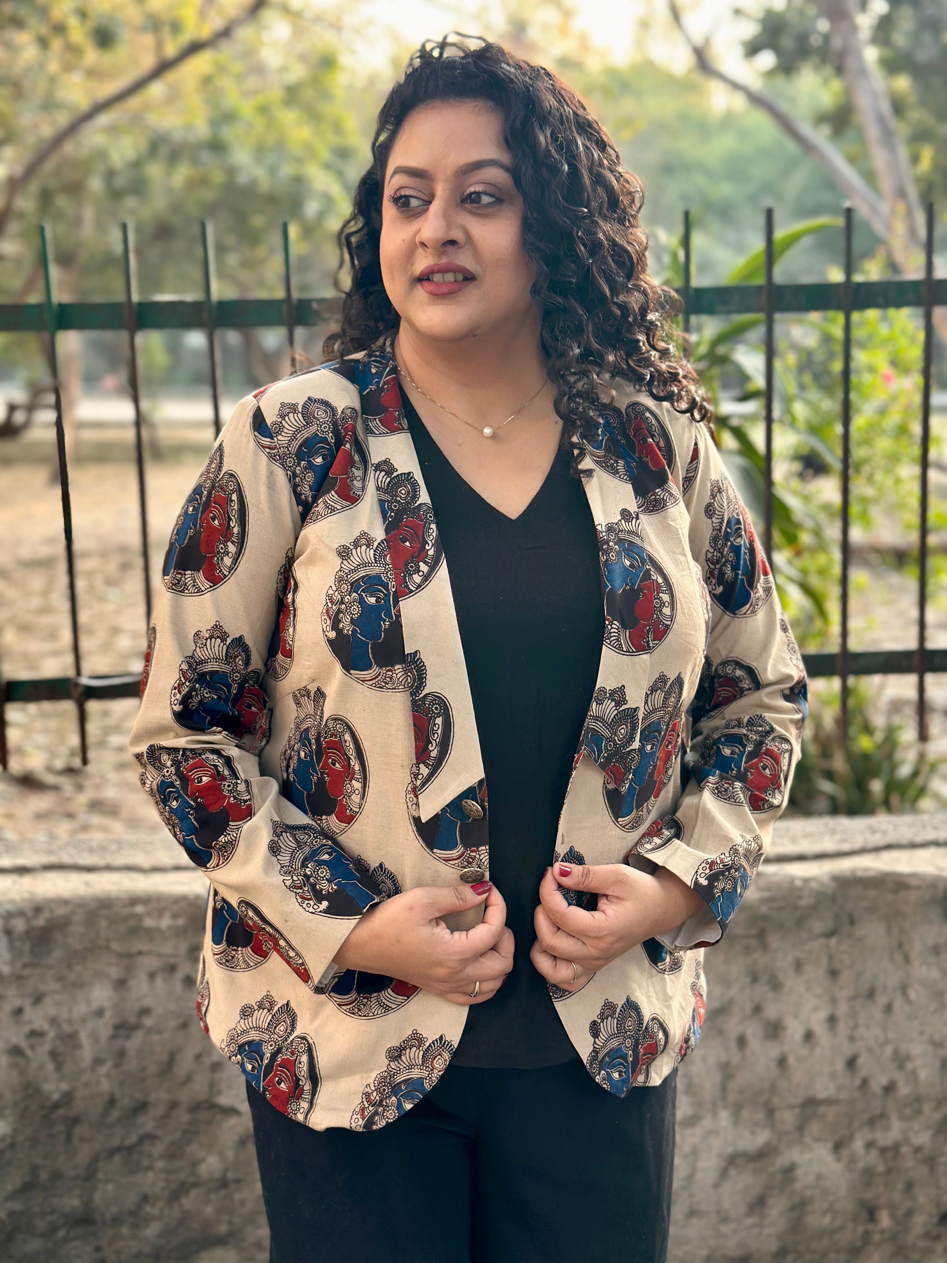 The Boardroom Kalamkari Handblock Print Cotton Blazer