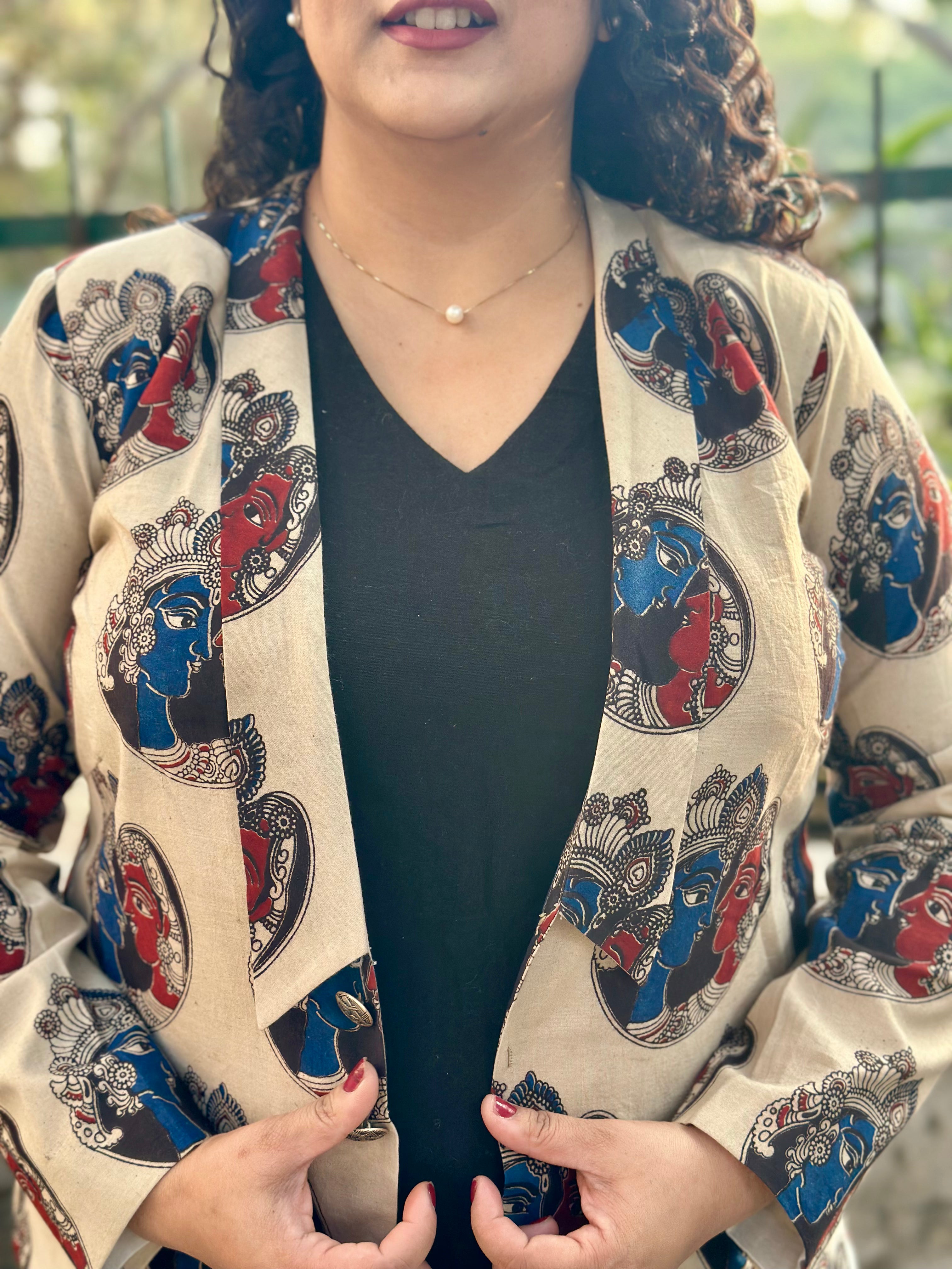 The Boardroom Kalamkari Handblock Print Cotton Blazer