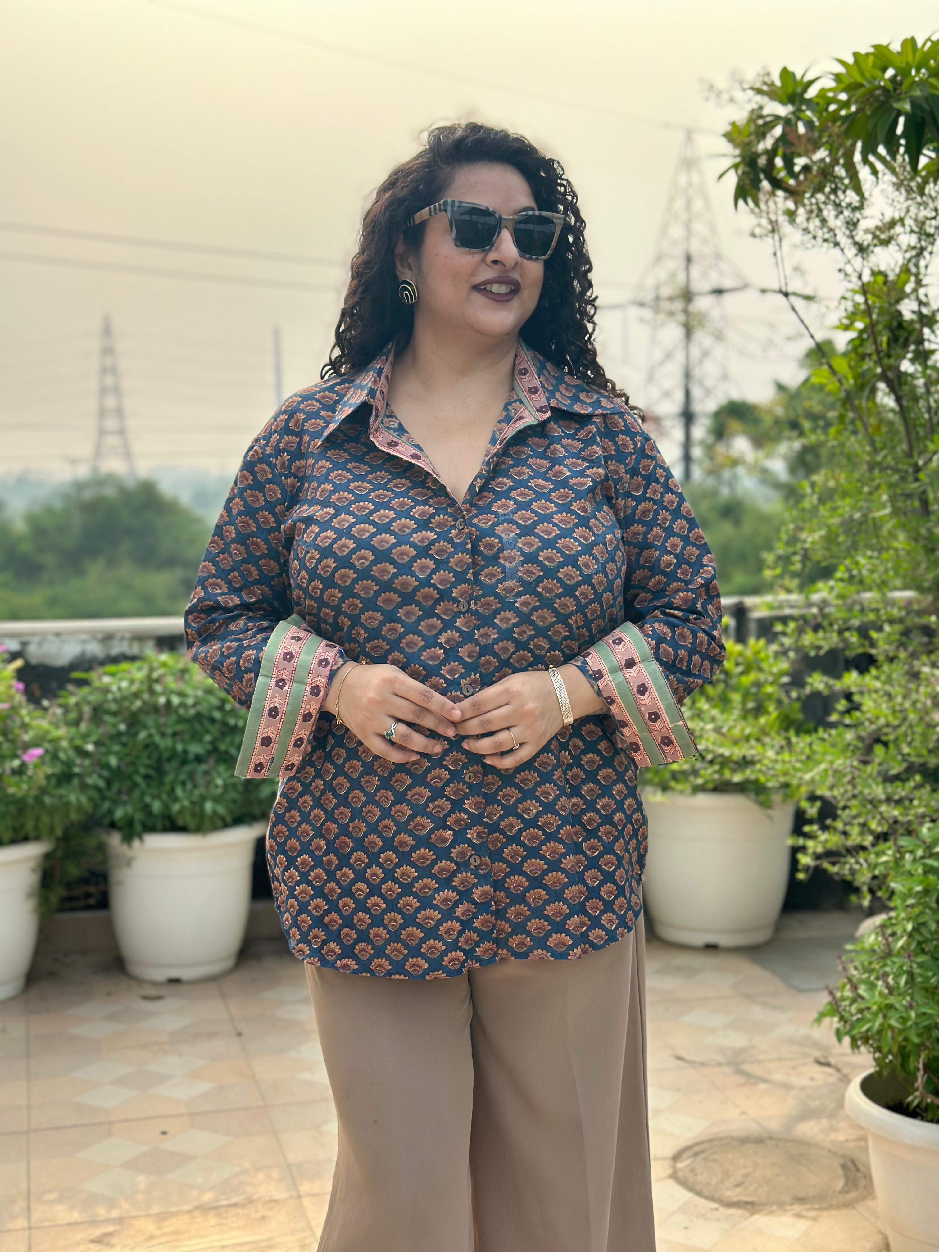SUHANI – Sanganeri Handblock Print Cotton Shirt