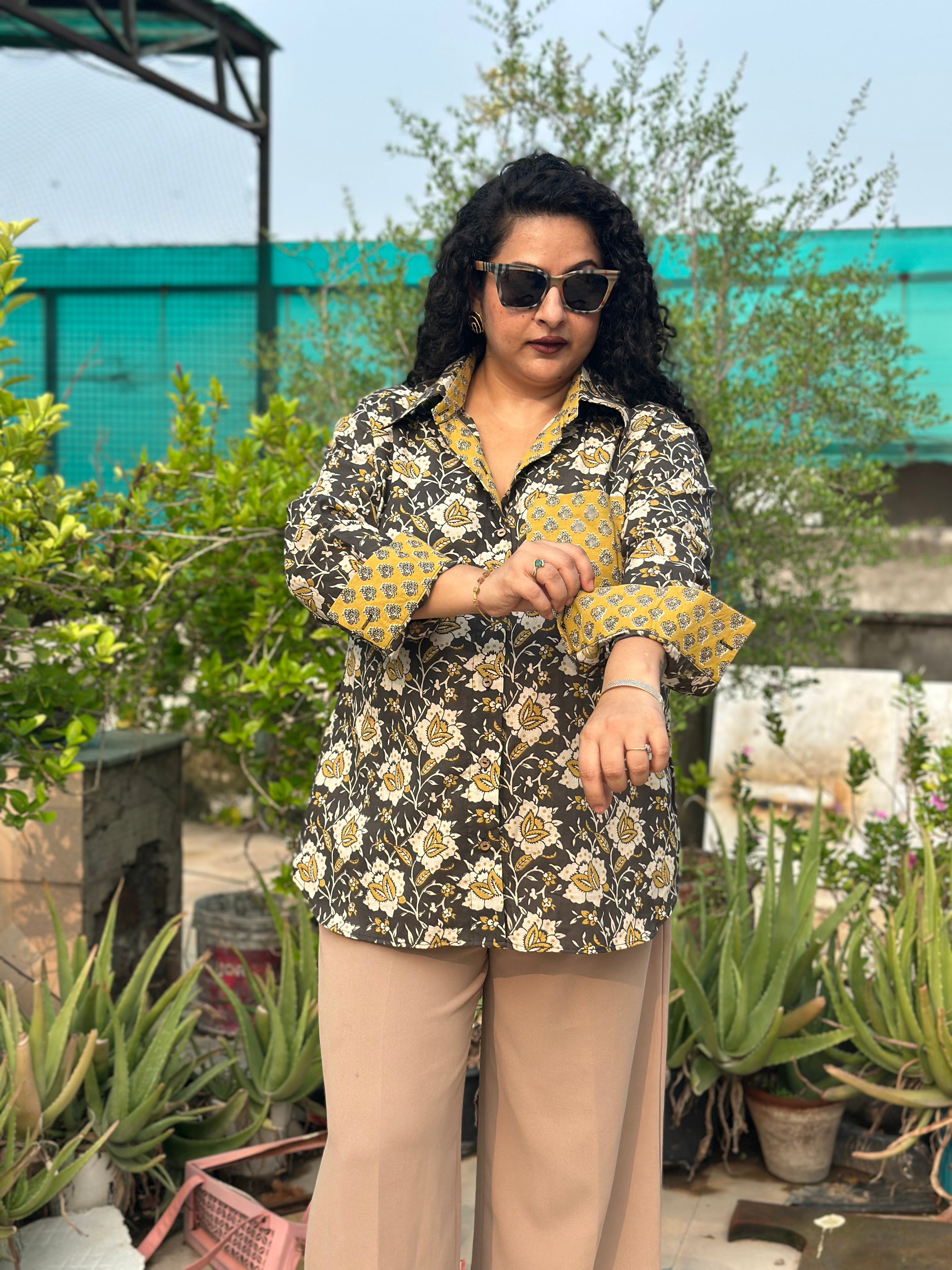 Ruhani – Bagru Kalamkari Handblock Print Cotton Shirt