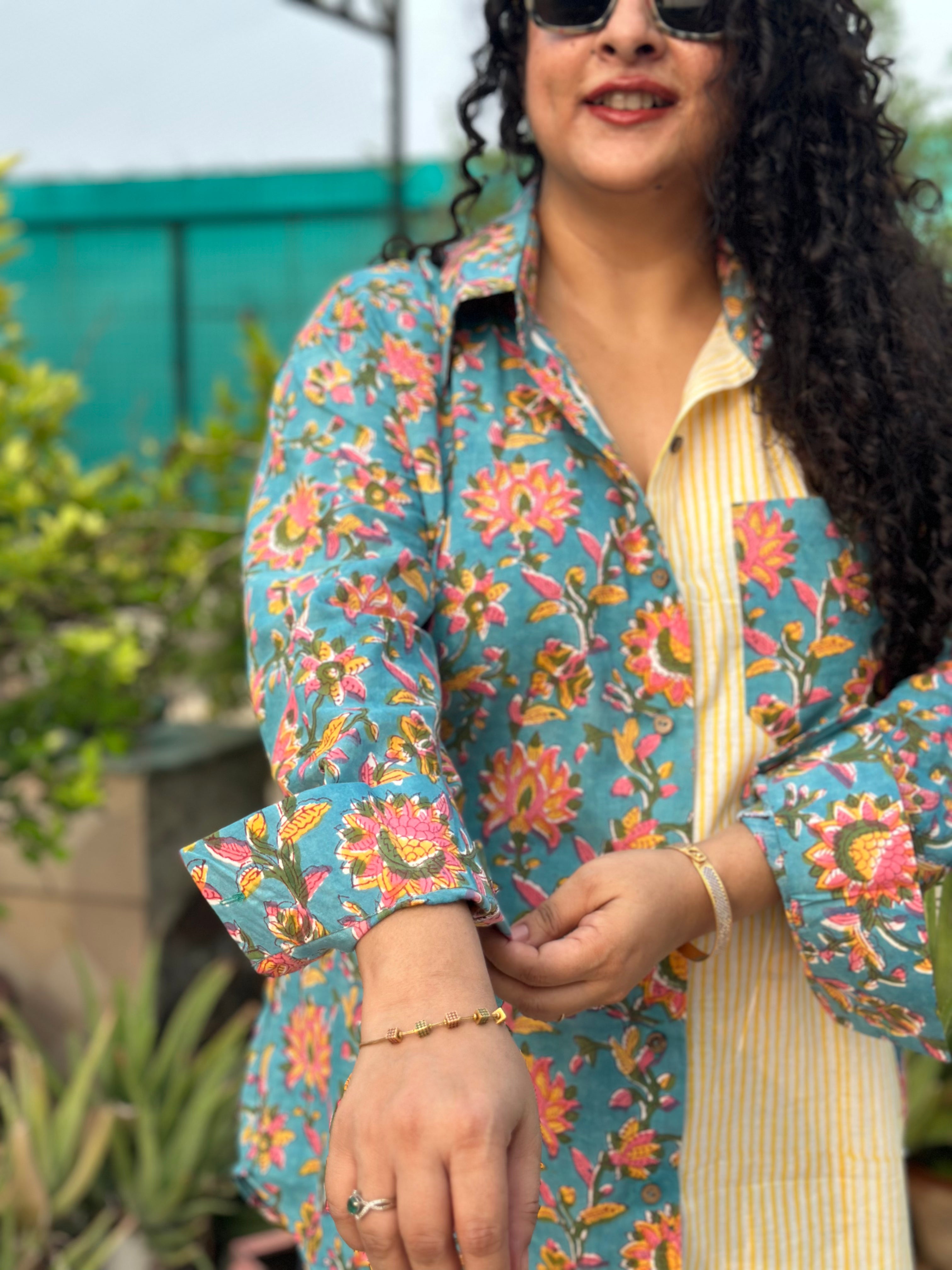 Pallete Drama – Premium Cotton Sanganeri Hand Block Print Shirt