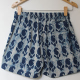 Indigo Dabu Paisley Cotton Shorts