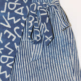 Indigo Dabu Alphabet Overlap Cotton Shorts