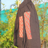 Black Cotton Shorts with Red Bagru Pockets