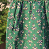 Green Bagru Booti Cotton Shorts with Side Knots