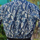 Indigo Dabu handblock leaf print tie-me-up crop top