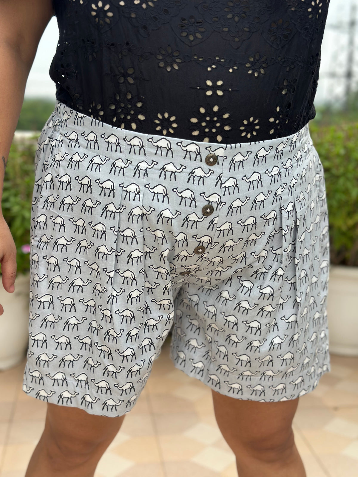 Desert Nomad -Hand block Print Cotton Shorts