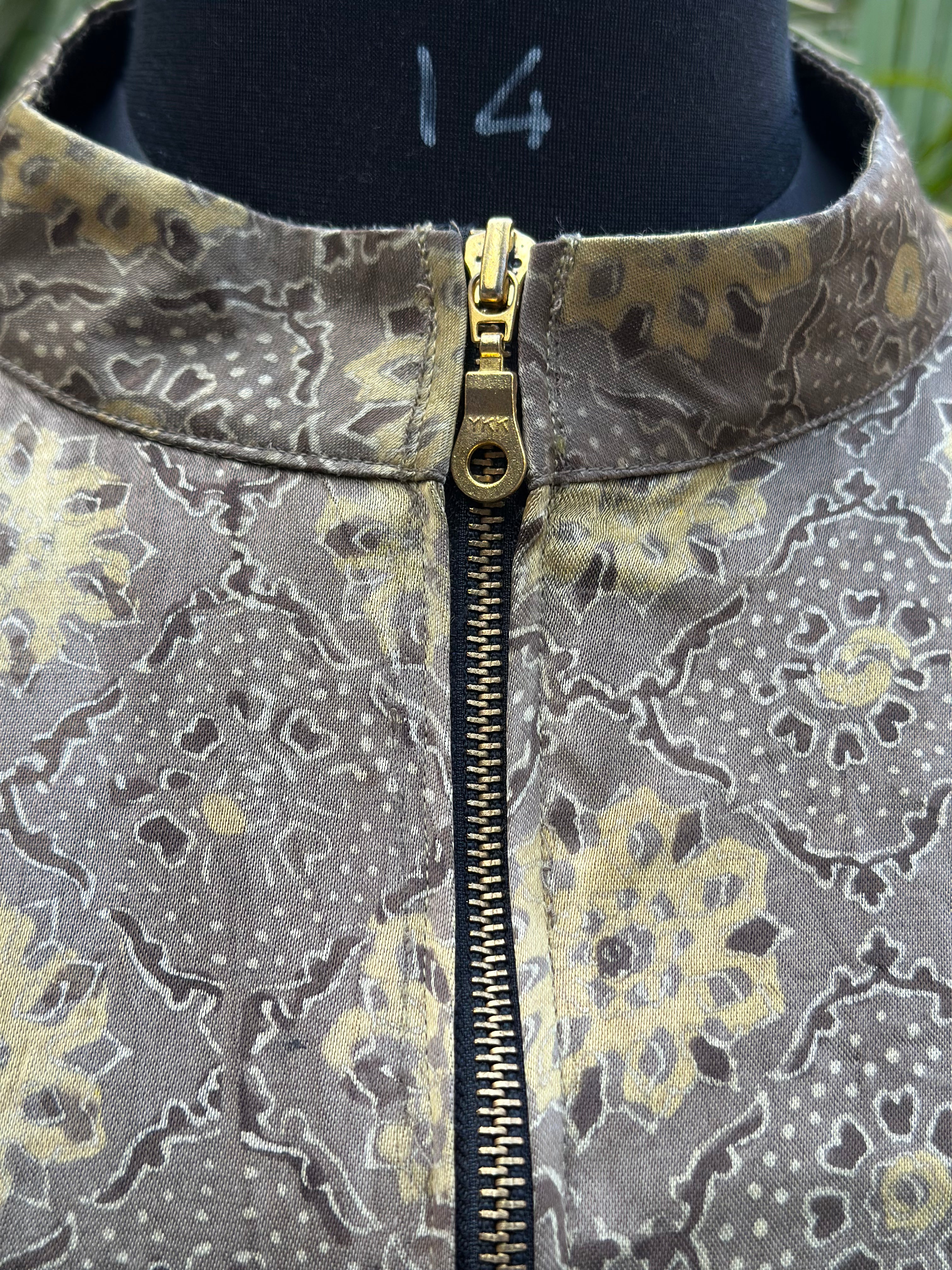 Golden Mirage- Ajrakh Handblock Printr Beige Mashru Silk Full sleeve blouse