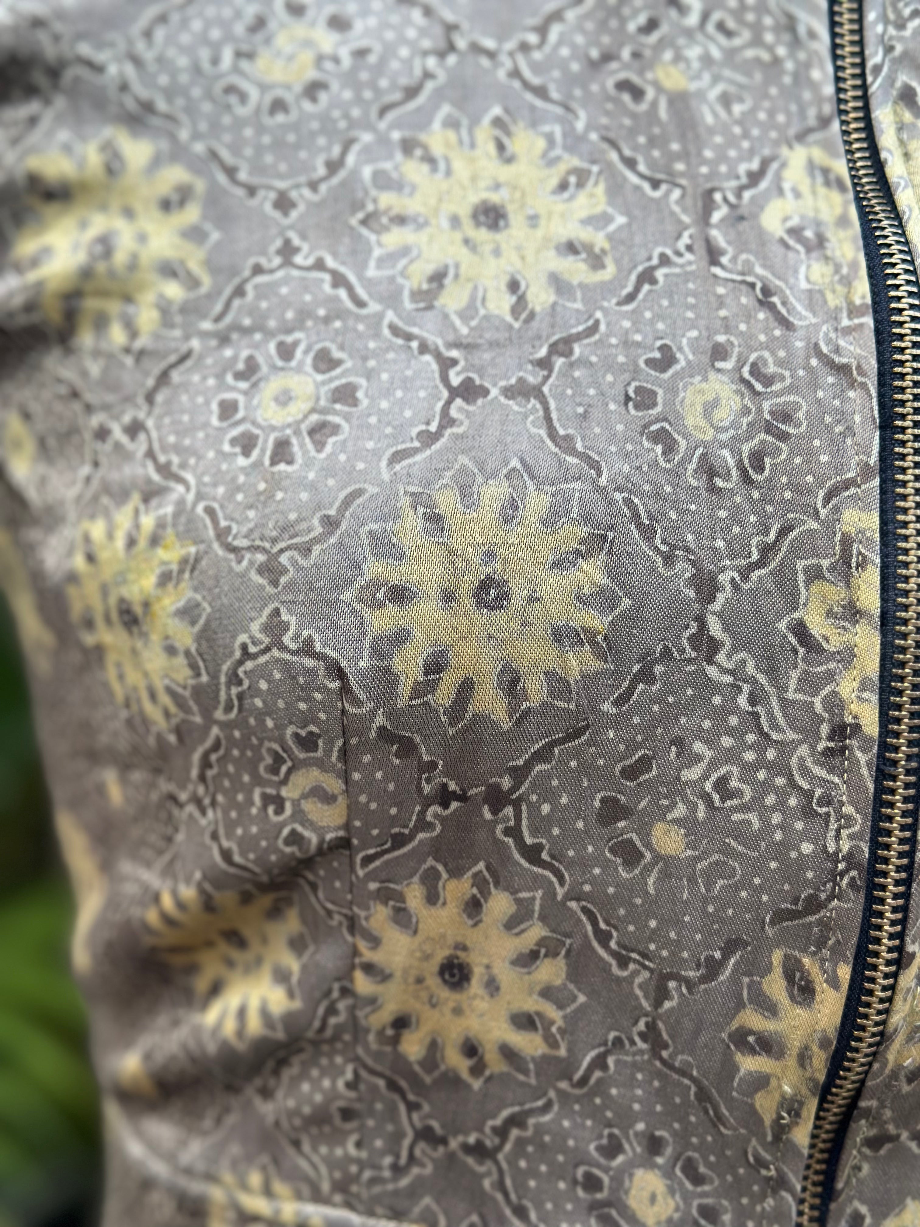 Golden Mirage- Ajrakh Handblock Printr Beige Mashru Silk Full sleeve blouse