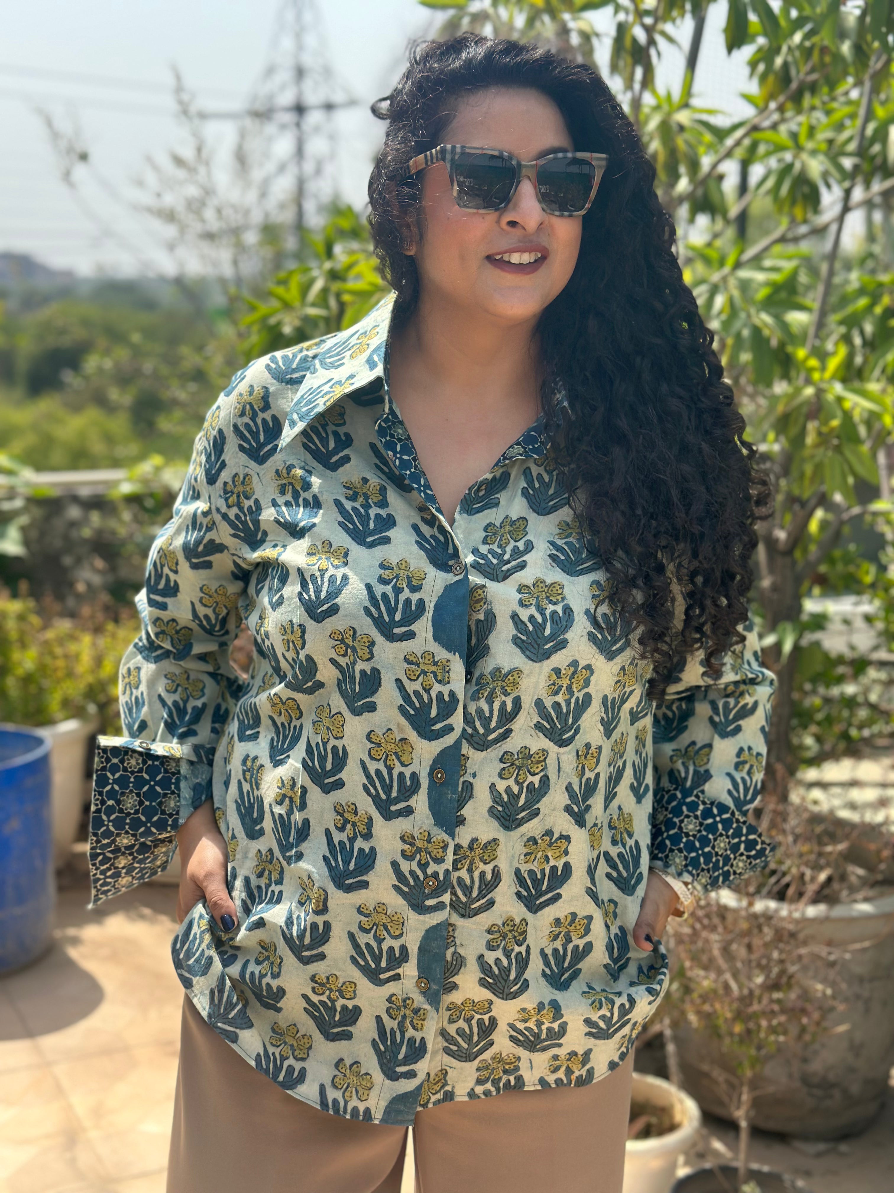 Mehfil- Vanaspati bagru handblock print shirt