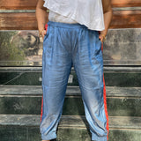 Denim Jogger Pants with Bagru Handblock printed patch