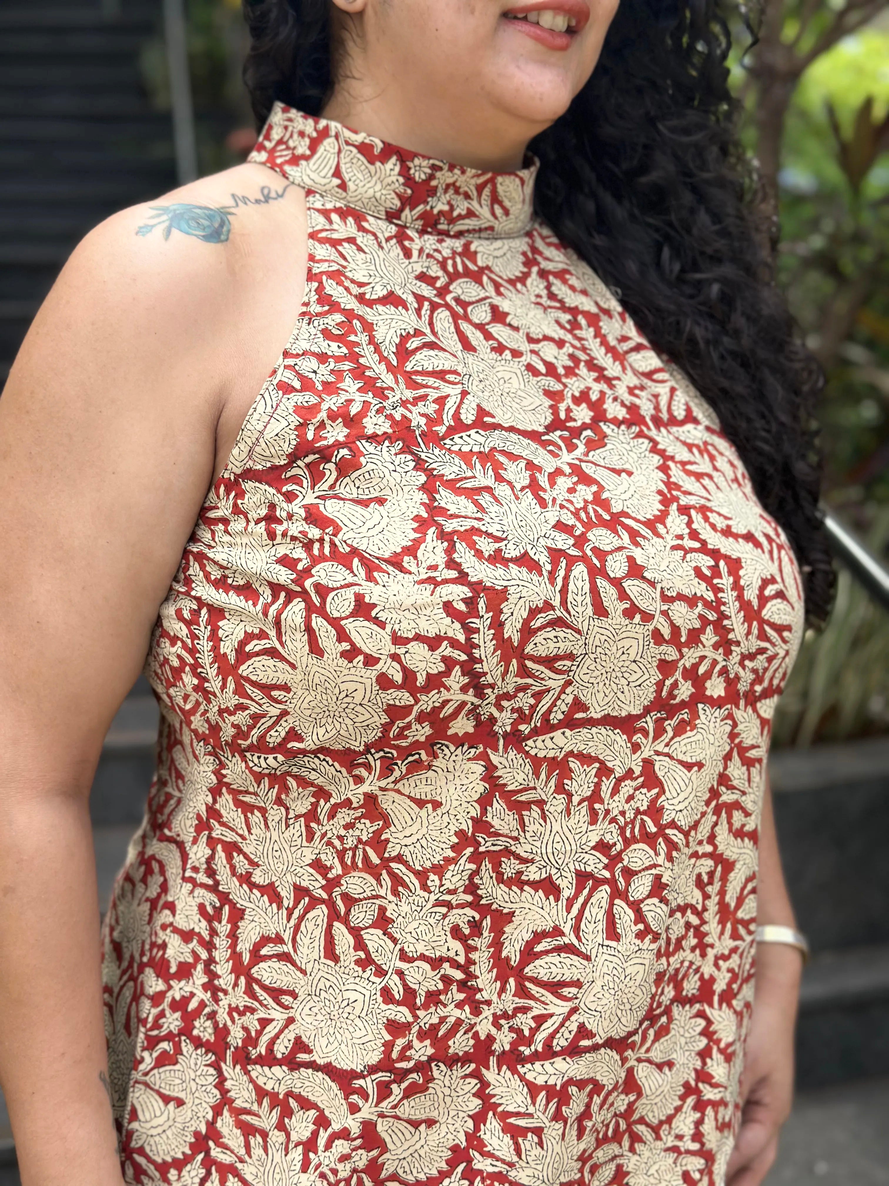 Jaipur Sunset- Red Bagru Handblock print Cotton Co-ord set -