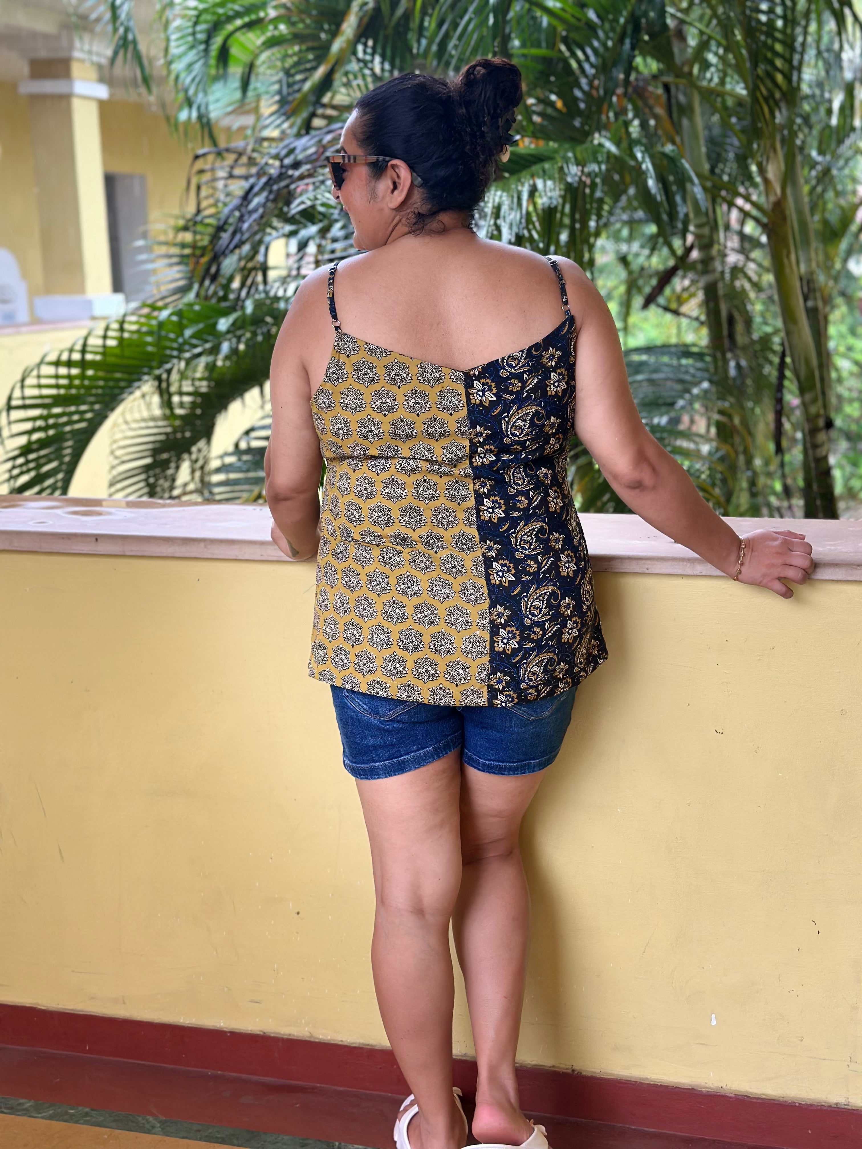 Kalamkari Bagru Handblock Printed Cotton Wrap Top