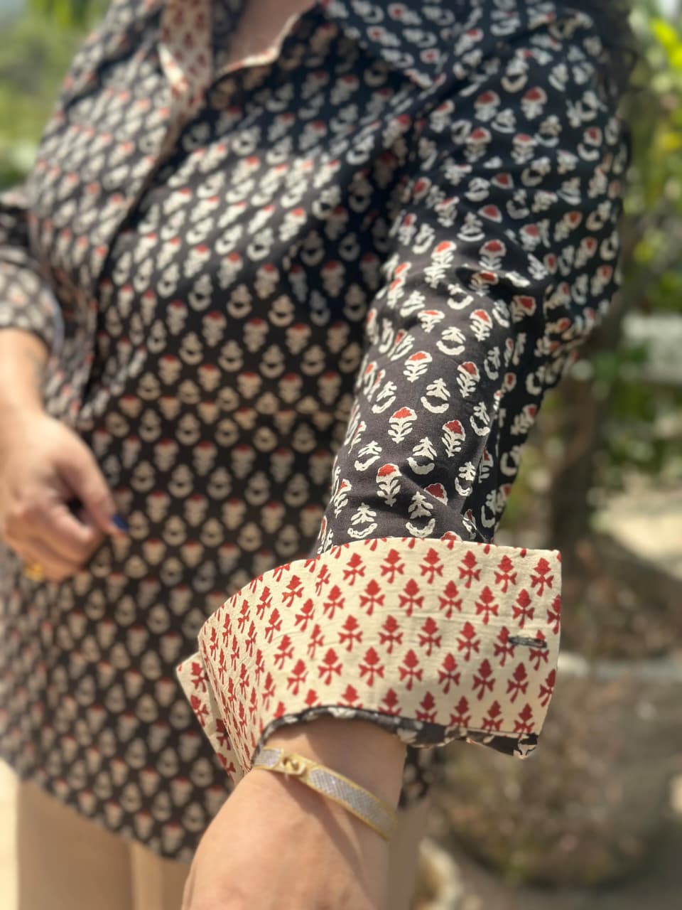 Kaalika-Bagru print handblock cotton shirt
