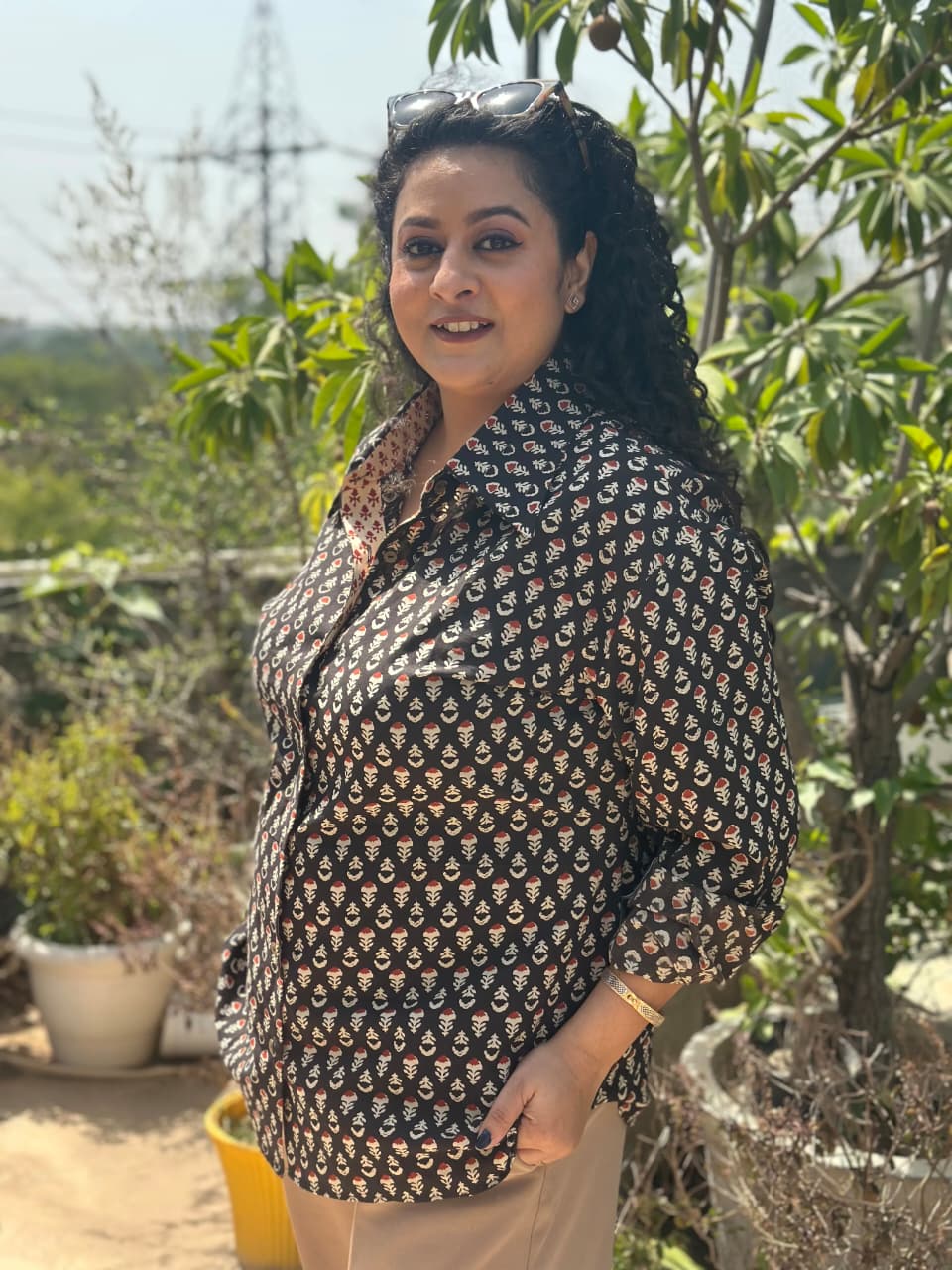 Kaalika-Bagru print handblock cotton shirt
